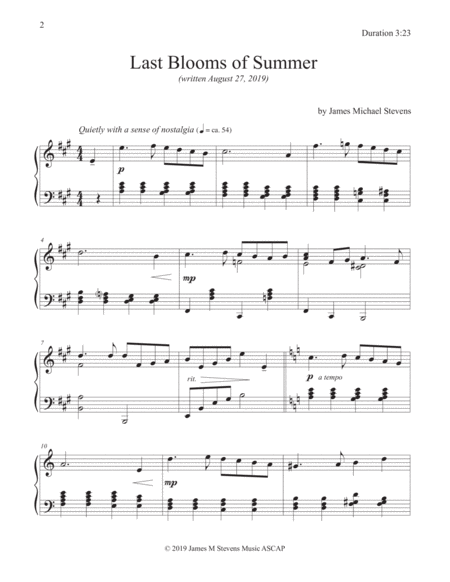 Last Blooms Of Summer Piano Solo Page 2