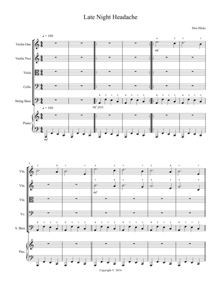 Late Night Headache For Intermediate String Orchestra Page 2