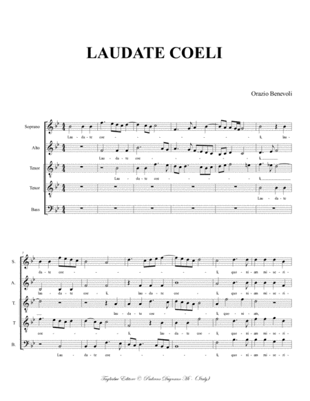 Laudate Coeli O Benevoli For Sattb Choir Page 2