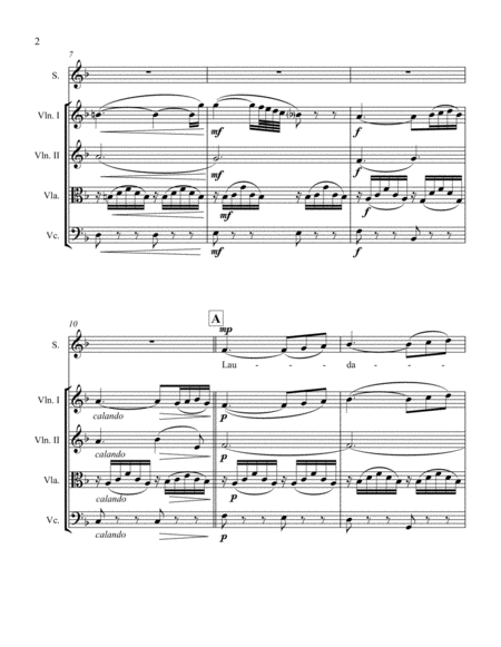 Laudate Dominum From Vesperae Solenne De Confessore K 399 For Solo Soprano And String Quartet Page 2