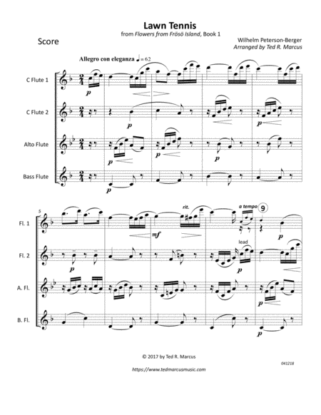 Lawn Tennis From Frosoblomster Flute Quartet Flute Choir Or Woodwind Quartet Page 2