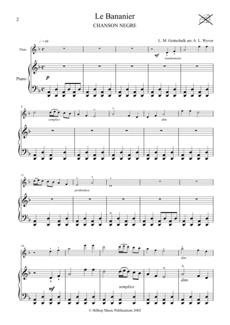 Le Bananier Arr Flute And Piano Page 2