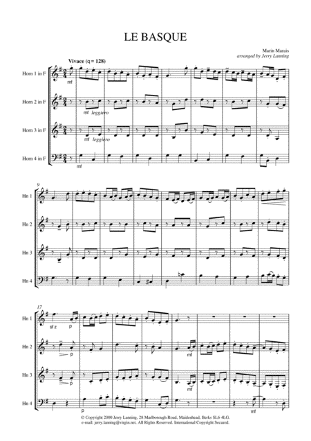 Le Basque For Horn Quartet Dennis Brains Famous Encore Page 2