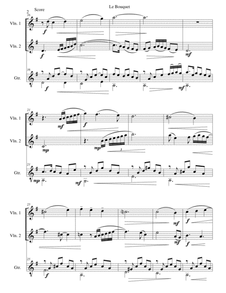 Le Bouquet For 2 Violins And Guitar Page 2