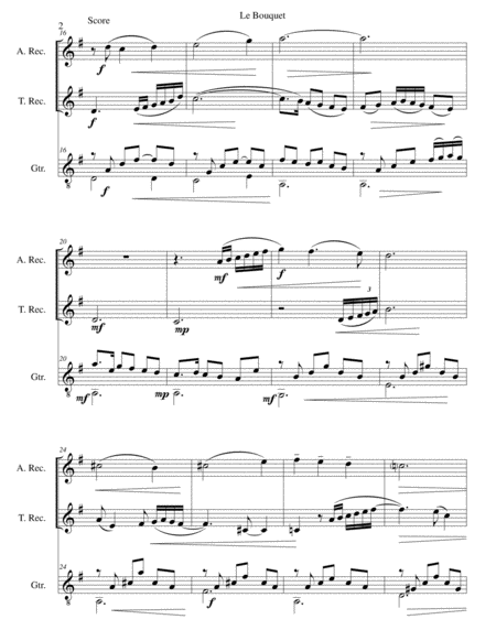 Le Bouquet For Alto Recorder Tenor Recorder And Guitar Page 2