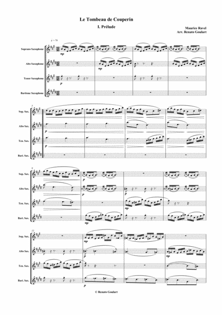 Le Tombeau De Couperin Saxophone Quartet Page 2