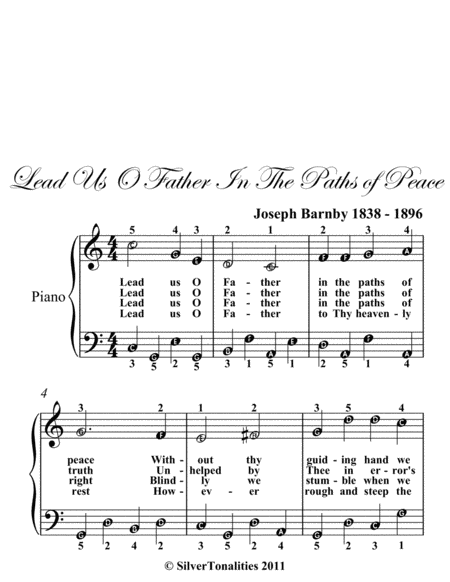 Lead Us O Father In The Paths Of Peace Easy Piano Sheet Music Page 2