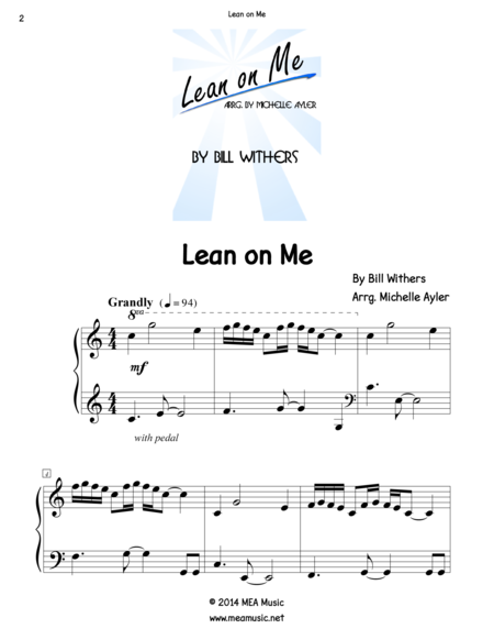 Lean On Me Piano Ballad Page 2