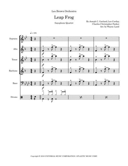 Leap Frog Saxophone Quartet W Bass Drums Page 2