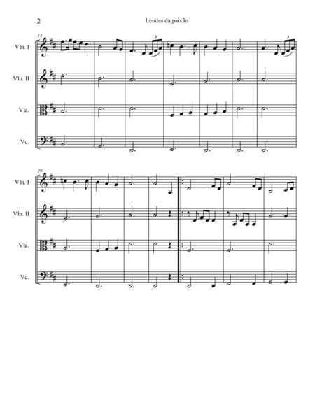 Lendas Da Paixo Score Quartet Page 2