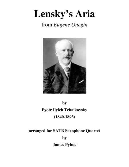 Lenskys Aria From Eugene Onegin Version 2 Satb Saxophone Quartet Features Baritone Page 2