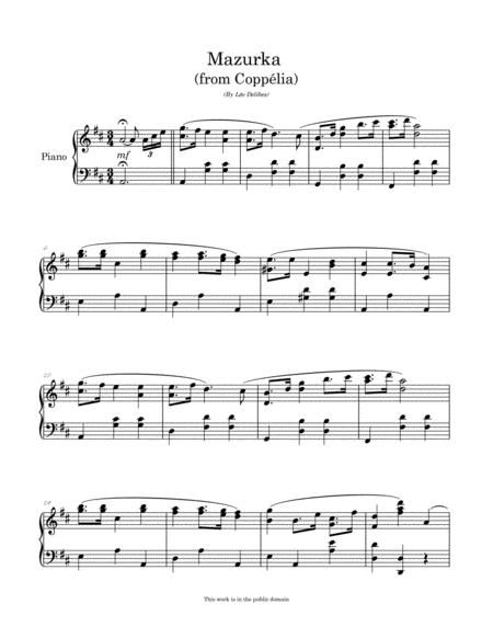 Leo Delibes Mazurka From Coppelia Arranged For Intermediate Piano Solo Page 2