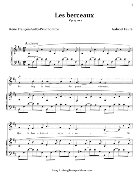 Les Berceaux Op 23 No 1 B Minor Page 2