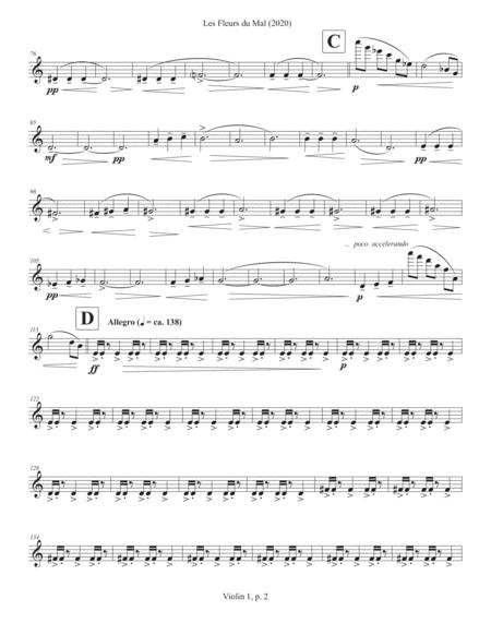 Les Fleurs Du Mal 2020 For Soprano And String Quartet Violin 1 Part Page 2