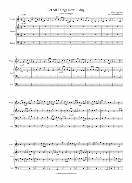 Let All Things Now Living Violin And Organ Page 2