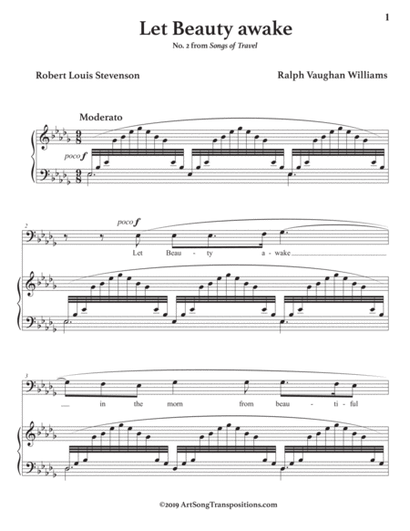 Let Beauty Awake E Flat Dorian 5 Flats Bass Clef Page 2