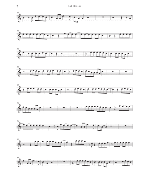 Let Her Go Easy Key Of C Alto Sax Page 2