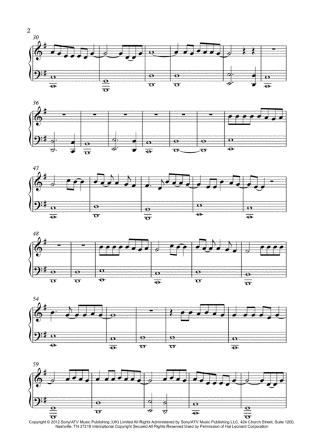 Let Her Go Easy Piano Solo In G Major Page 2