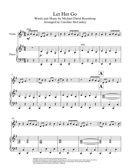 Let Her Go Violin Solo Piano Accompaniment Page 2