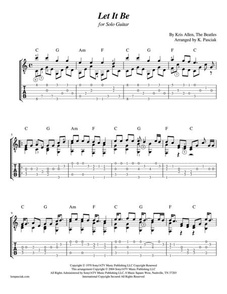 Let It Be For Solo Guitar Page 2