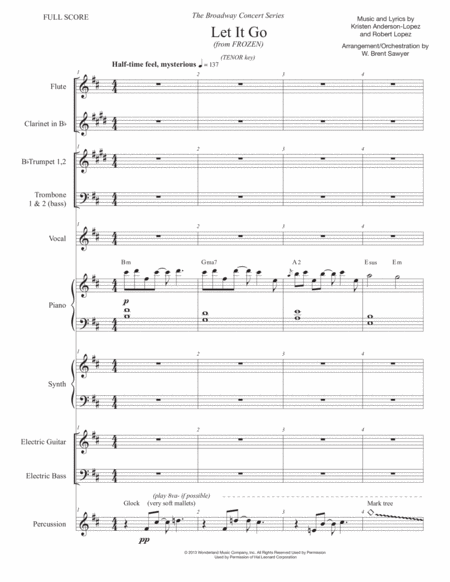 Let It Go From Frozen For Tenor Voice Full Score Page 2