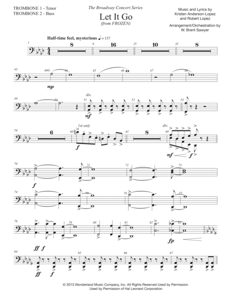 Let It Go From Frozen Trombone 1 2 Part Page 2