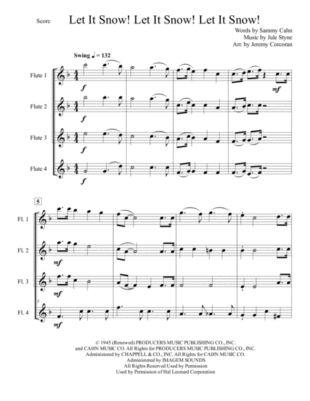 Let It Snow Let It Snow Let It Snow For Flute Quartet Page 2