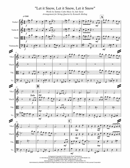 Let It Snow Let It Snow Let It Snow For String Quartet Page 2