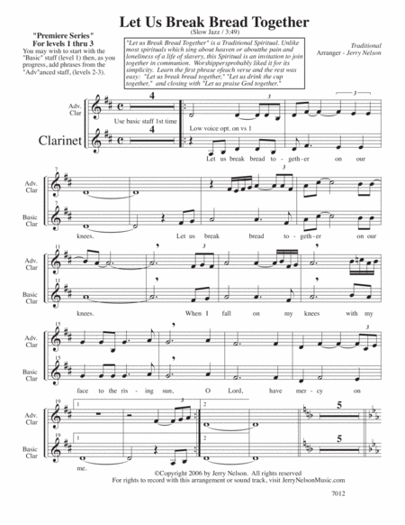 Let Us Break Bread Together Arrangements Level 1 3 For Clarinet Written Acc Hymns Page 2