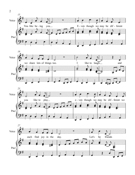 Lets Be Friends For Voice And Piano Page 2