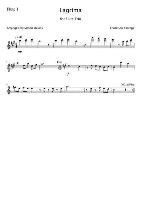 Lgrima Francisco Trrega For Flute Trio Page 2