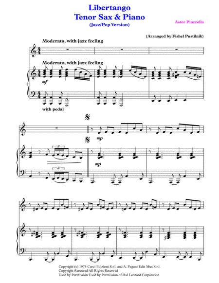 Libertango For Tenor Sax And Piano Video Page 2