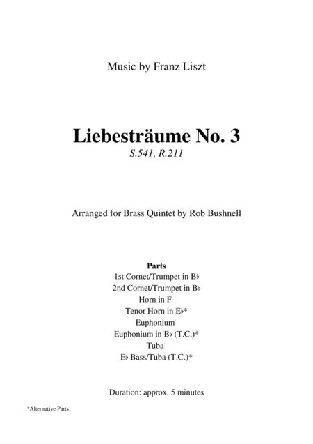 Liebestraume No 3 Franz Liszt Brass Quintet Page 2