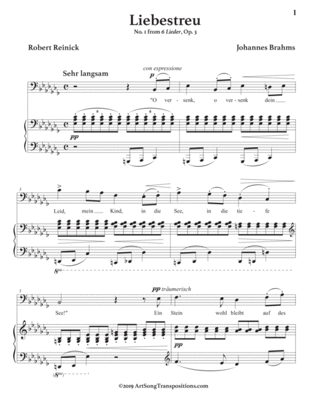 Liebestreu Op 3 No 1 A Flat Minor Bass Clef Page 2