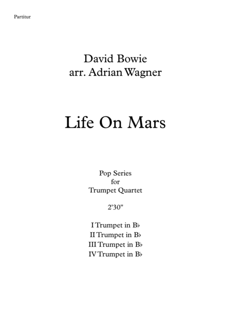 Life On Mars David Bowie Trumpet Quartet Arr Adrian Wagner Page 2