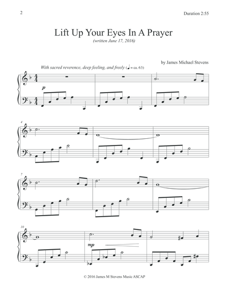Lift Up Your Eyes In A Prayer Sacred Piano Page 2