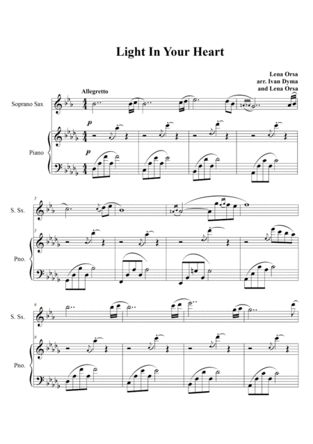 Light In Your Heart For Saxophone And Piano Page 2