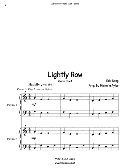 Lightly Row Duet Page 2