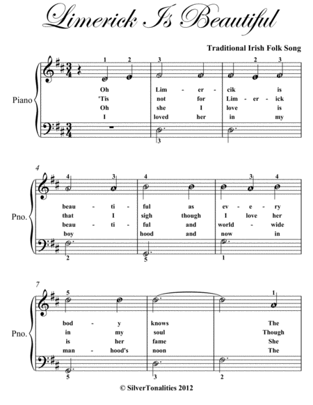 Limerick Is Beautiful Easy Piano Sheet Music Page 2