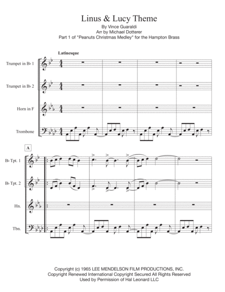 Linus And Lucy For Brass Quartet Page 2