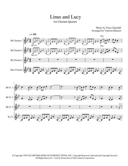 Linus And Lucy For Clarinet Quartet Page 2