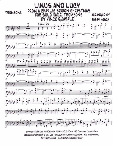 Linus And Lucy From A Charlie Brown Christmas For Solo Jazz Trombone Page 2