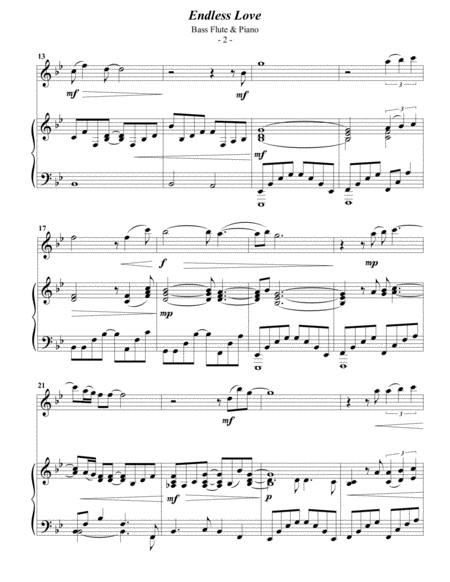Lionel Richie Endless Love For Bass Flute Piano Page 2