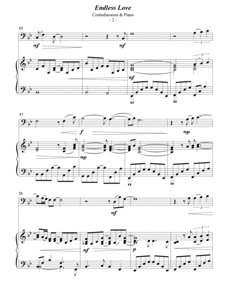 Lionel Richie Endless Love For Contrabassoon Piano Page 2