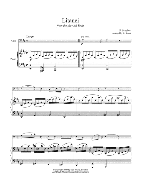 Litanei For Cello And Piano Page 2