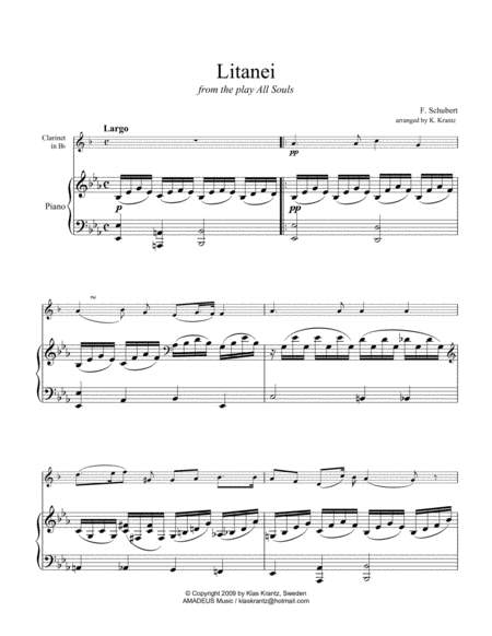 Litanei For Clarinet In Bb And Piano Page 2