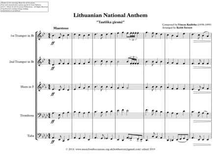 Lithuanian National Anthem For Brass Quinttet Page 2