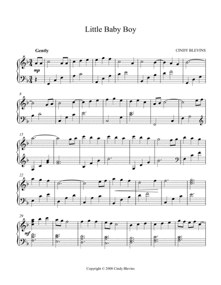 Little Baby Boy An Original Piano Solo From My Piano Book Serendipity Page 2