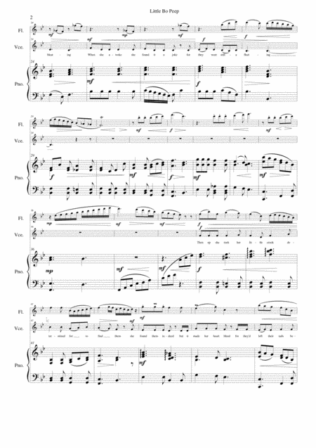 Little Bo Peep For Flute Alto Voice And Piano Page 2