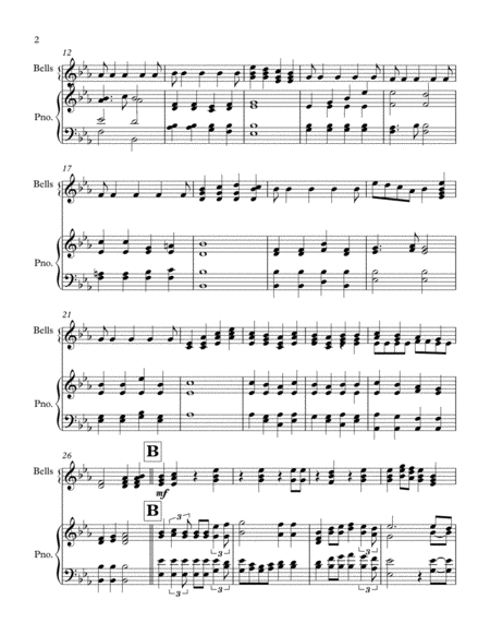 Little Brown Church With Onward For 6 Ringers And Piano Small Handbell Choir Page 2